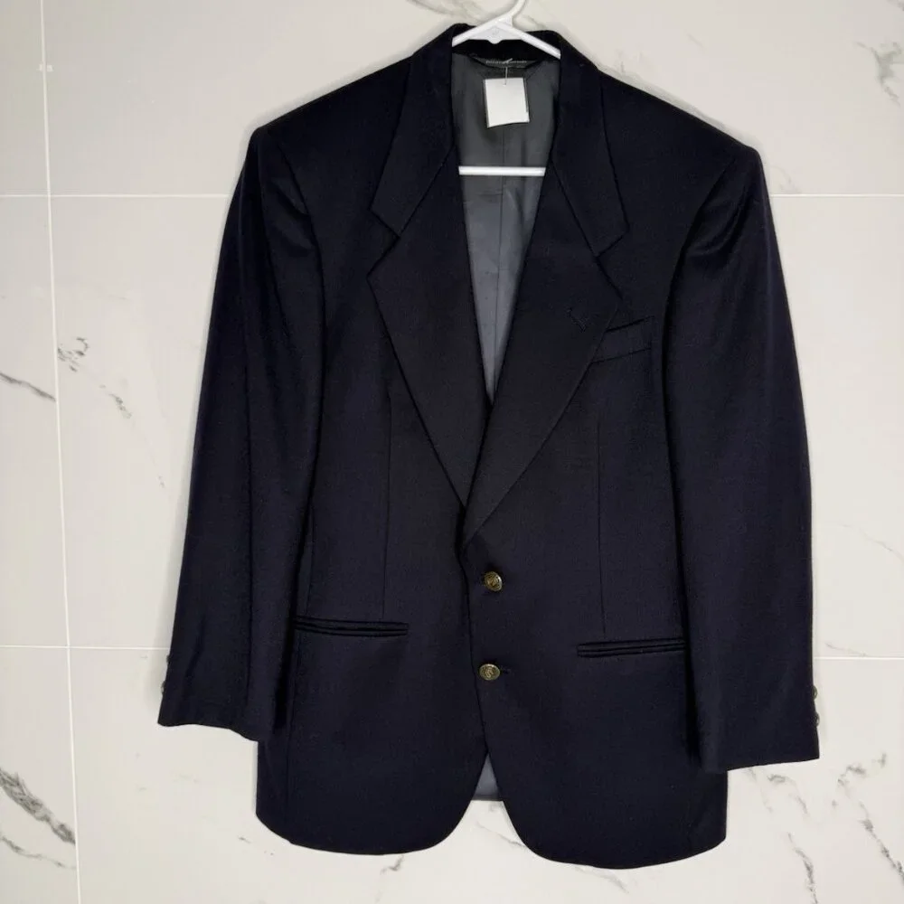 Blazer sport coat Pierre Cardin Union Made In USA Blue 34R Designer Classic